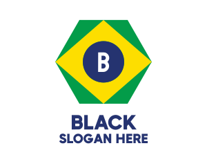 Sao Paulo - Hexagon Brazil Flag logo design