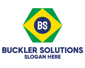 Hexagon Brazil Flag logo design