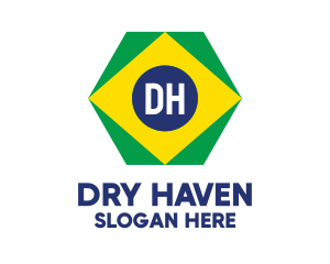 Hexagon Brazil Flag logo design