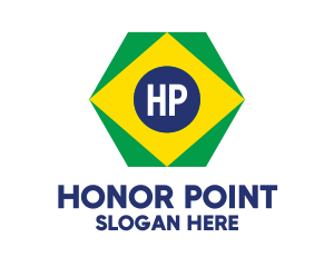 Hexagon Brazil Flag logo design