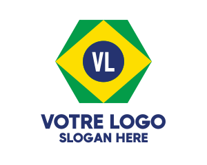 Shape - Hexagon Brazil Flag logo design