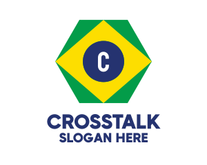 Hexagon Brazil Flag logo design