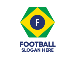 Hexagon Brazil Flag logo design