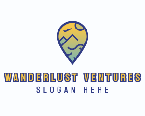 Location Pin Traveler logo design