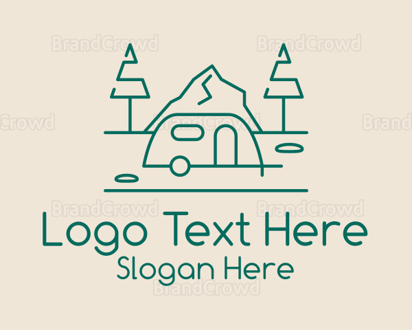 Green Camper Van Logo