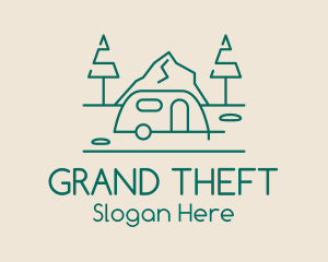 Glamping - Green Camper Van logo design