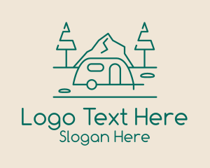 Rural Living - Green Camper Van logo design