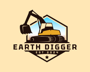 Digger - Backhoe Miner Digger logo design