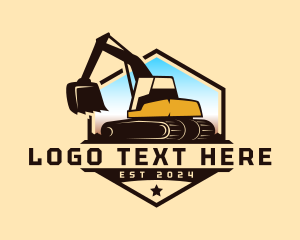 Worker - Backhoe Miner Digger logo design