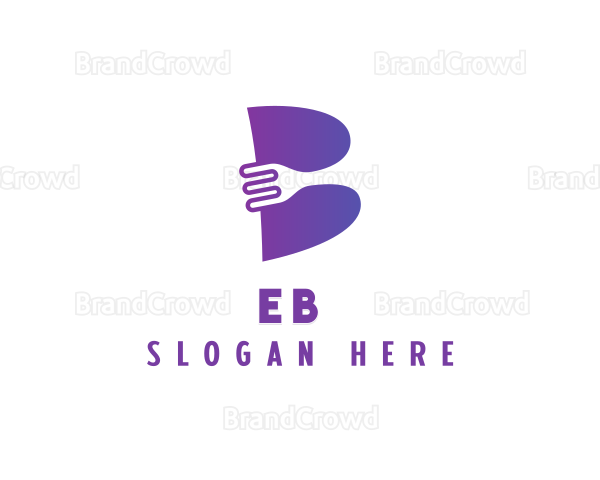 Minimalist Fork Letter B Logo