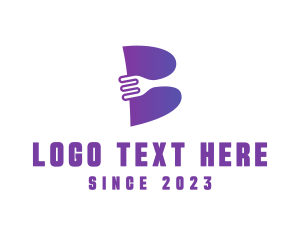 Food Chain - Minimalist Fork Letter B logo design
