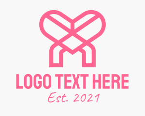 Volunteering - Pink Heart Charity logo design