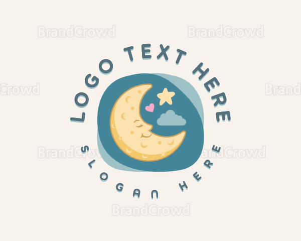 Cute Sleeping Moon Logo