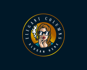 Elegant Lady Smoking logo design