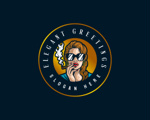 Elegant Lady Smoking logo design