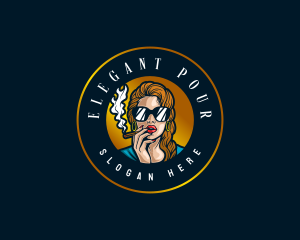 Elegant Lady Smoking logo design