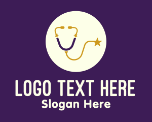 Auscultation - Starry Medical Stethoscope logo design
