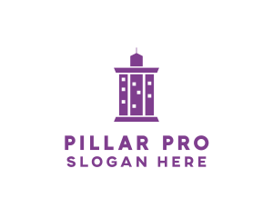 Pillar - Blue Pillar City logo design