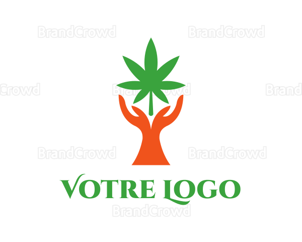 Cannabis Plant Hands Logo