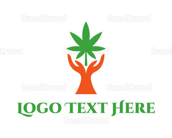 Cannabis Plant Hands Logo