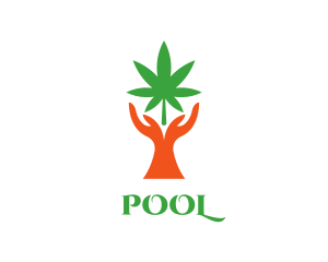 Cannabis Plant Hands Logo