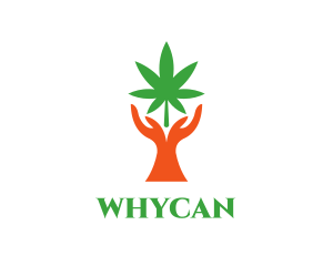 Cannabis Plant Hands Logo