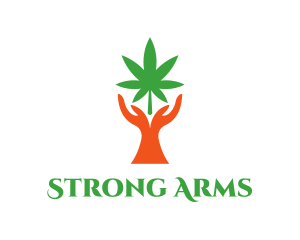 Arms - Cannabis Plant Hands logo design