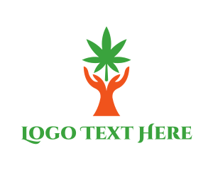 Cannabis Plant Hands Logo