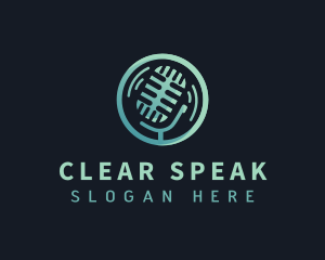 Speech - Mic Media Podcast logo design