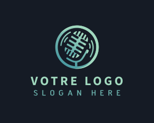Speech - Mic Media Podcast logo design