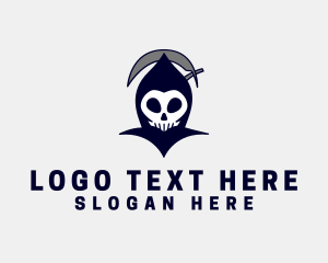 Hood - Spooky Grim Reaper Skull logo design