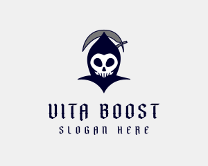Avatar - Spooky Grim Reaper Skull logo design
