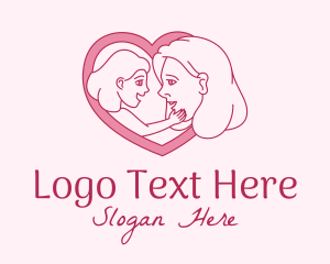 Parent - Mother Daughter Heart logo design
