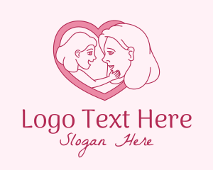 Lady - Mother Daughter Heart logo design