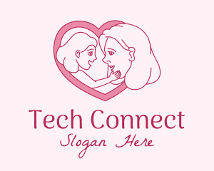 Mother Daughter Heart  Logo