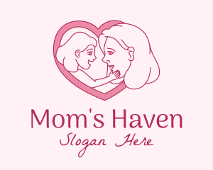 Mother Daughter Heart  logo design