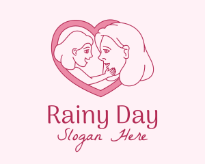 Mother Daughter Heart  logo design