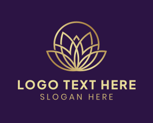 Luxury - Golden Lotus Yoga logo design