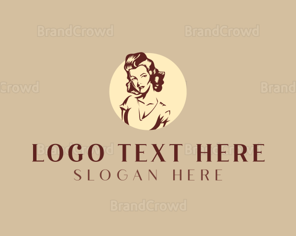 Woman Retro Fashion Logo