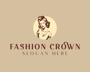 Woman Retro Fashion logo design