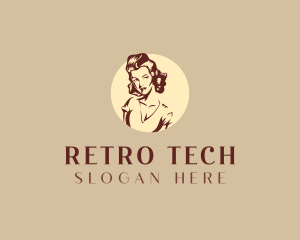 Woman Retro Fashion logo design