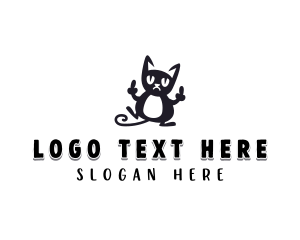 Offensive - Cat Naughty Cursing logo design