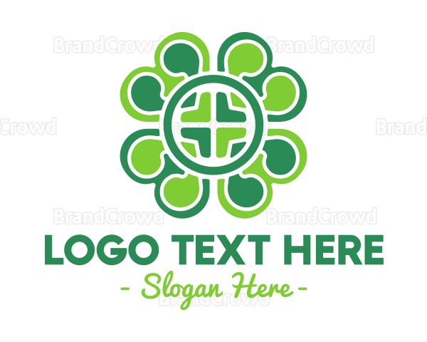 Green Clover Cross Logo