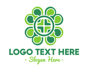 Plus - Green Clover Cross logo design