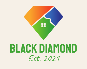 Colorful Diamond House logo design