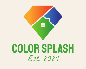 Colorful Diamond House logo design