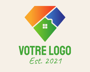 Multicolor - Colorful Diamond House logo design
