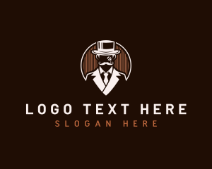 Mustache Hat Gentleman logo design