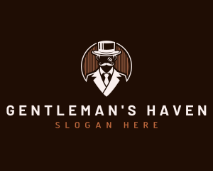 Mustache Hat Gentleman logo design