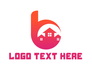 Residences - Pink B Housing logo design